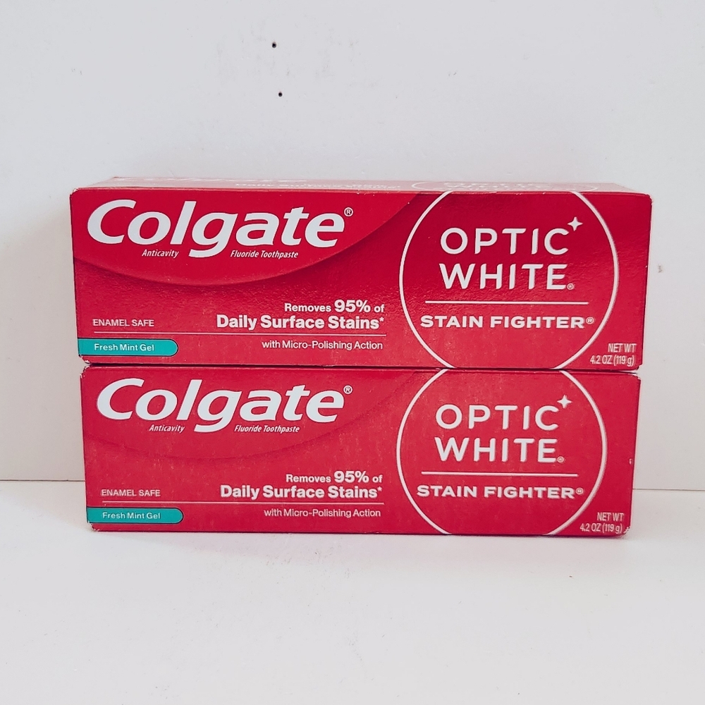 ⭐4/$15 Colgate Optic White Whitening Gel Toothpaste Fresh Mint
